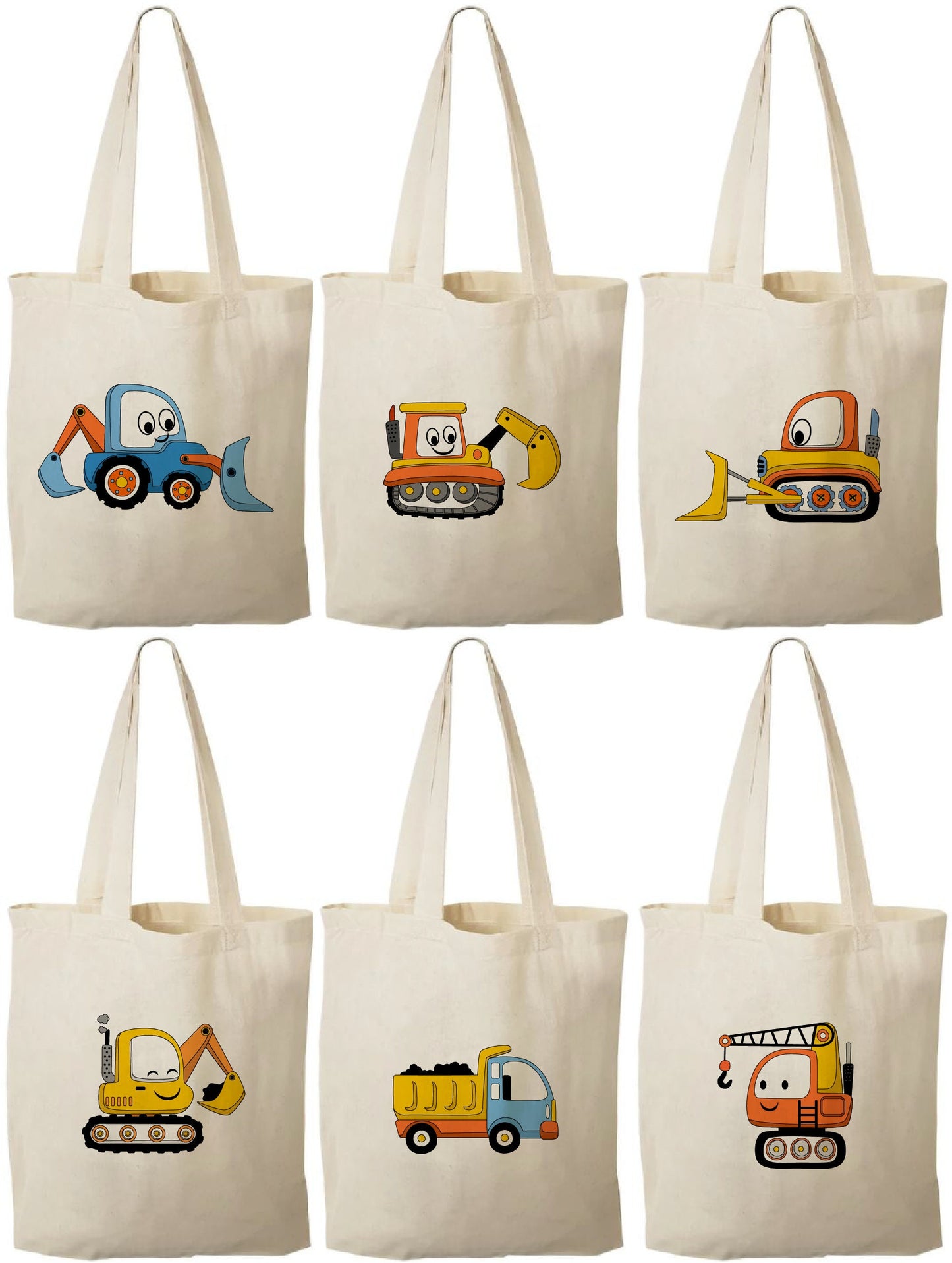 Construction Party Favor Bags - Perfect for Construction Themed Parties and Events! - Set of Six Bags