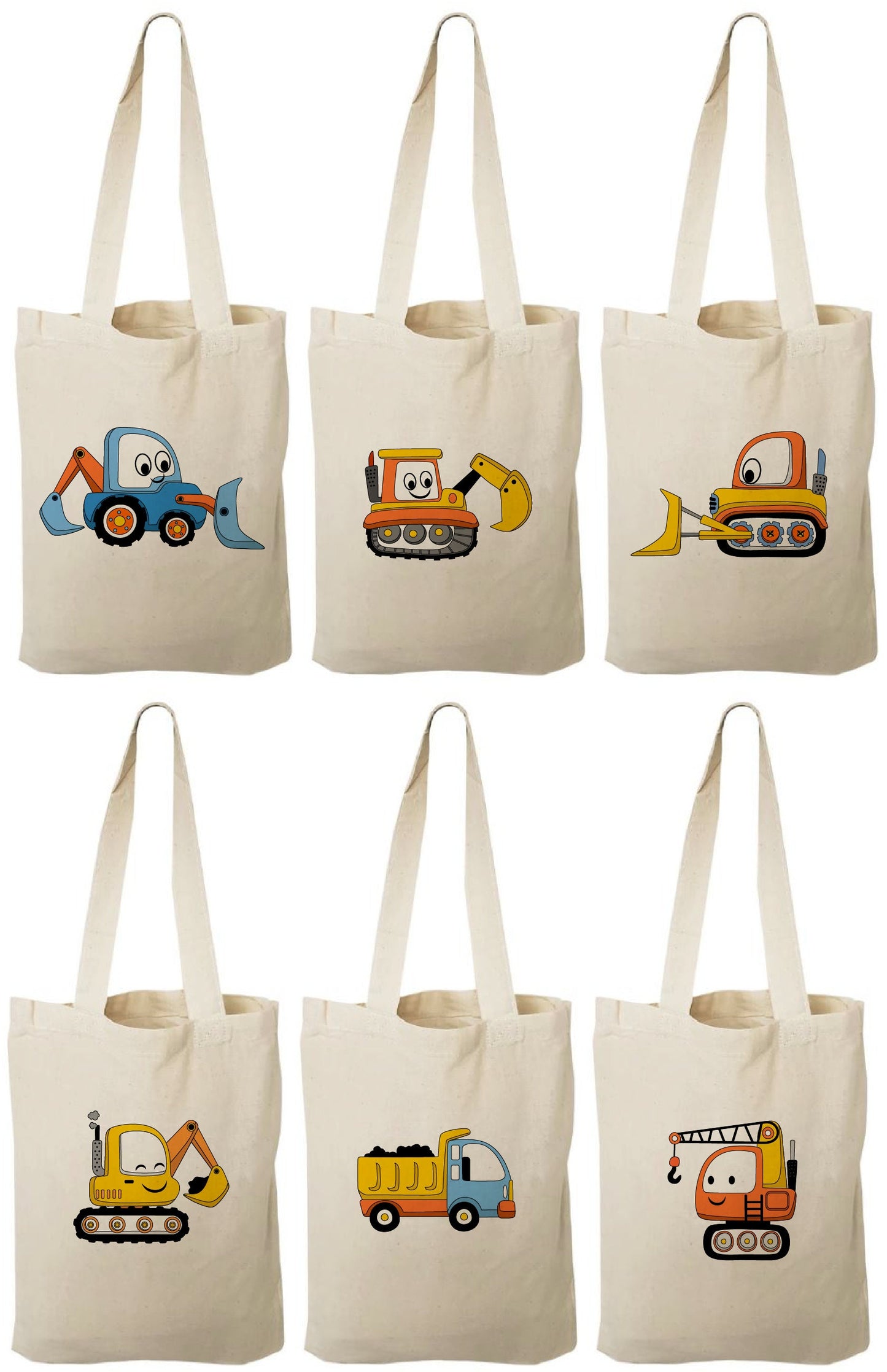 Construction Party Favor Bags - Perfect for Construction Themed Parties and Events! - Set of Six Bags
