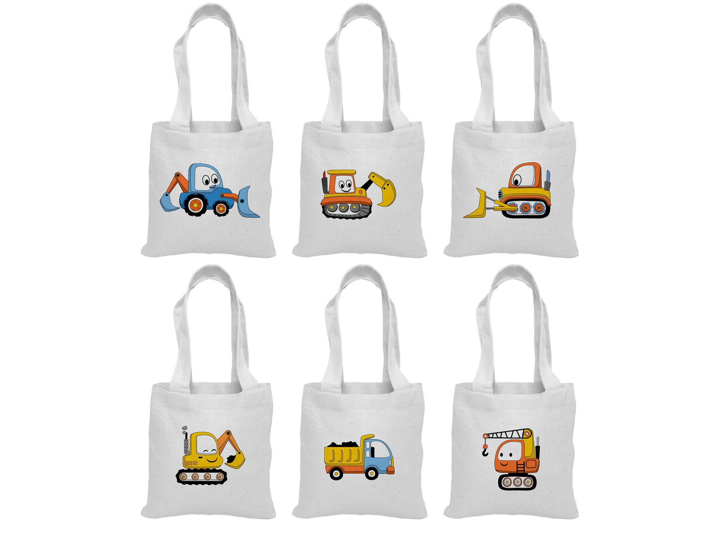 Construction Party Favor Bags - Perfect for Construction Themed Parties and Events! - Set of Six Bags