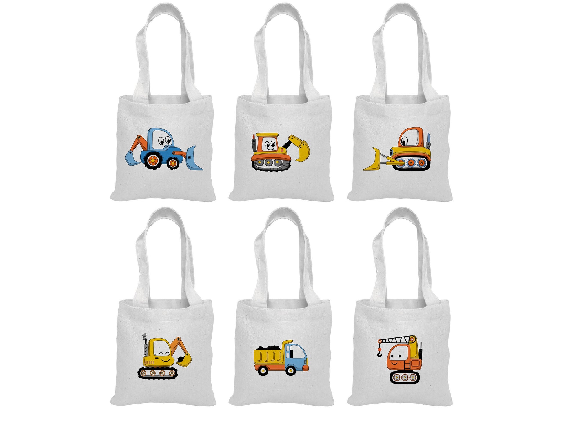 Construction Party Favor Bags - Perfect for Construction Themed Parties and Events! - Set of Six Bags