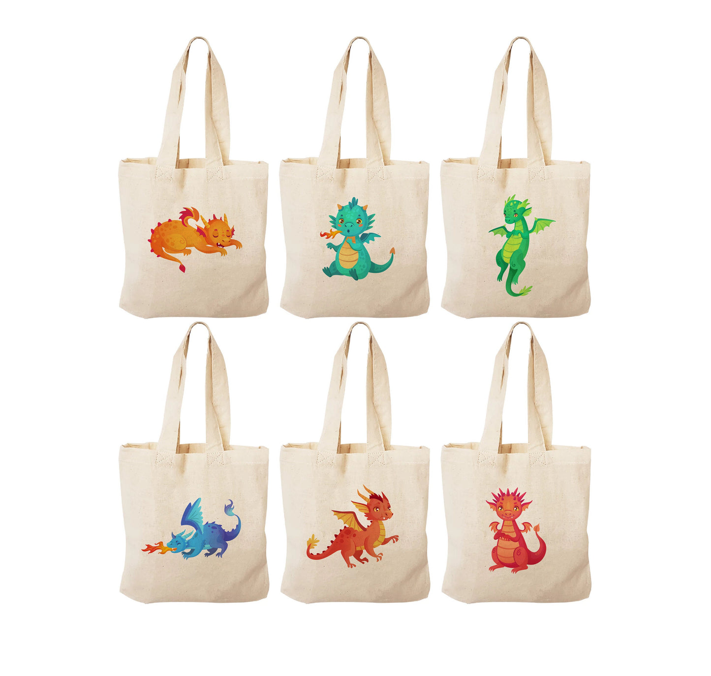 Dragon Party Favor Bags - Set of Six Bags