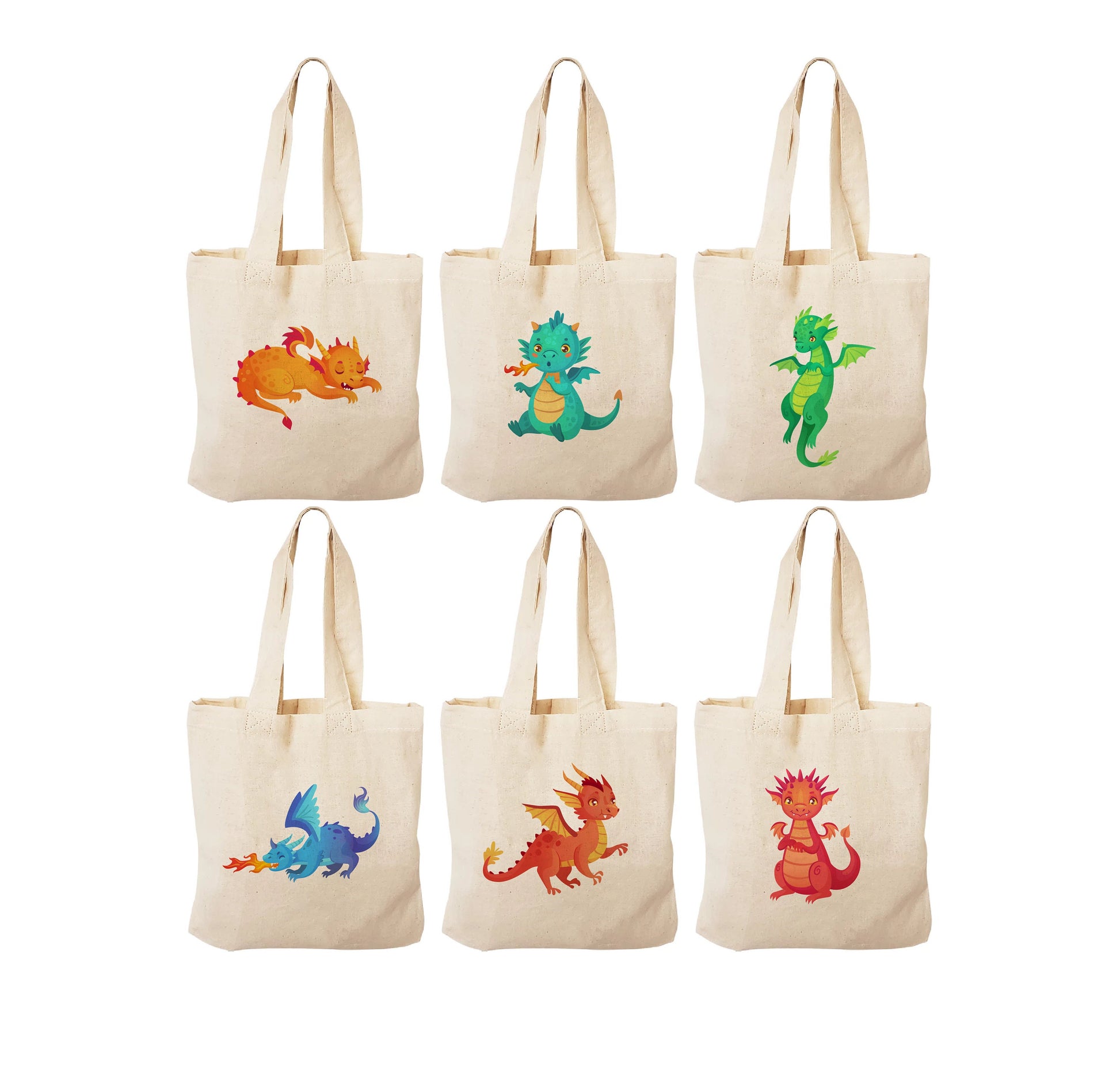 Dragon Party Favor Bags - Set of Six Bags