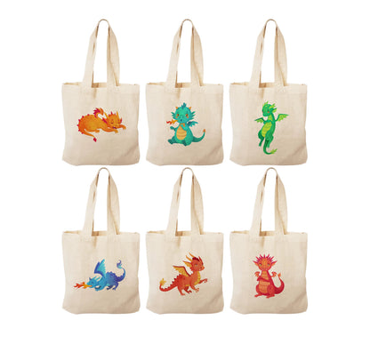 Dragon Party Favor Bags - Set of Six Bags