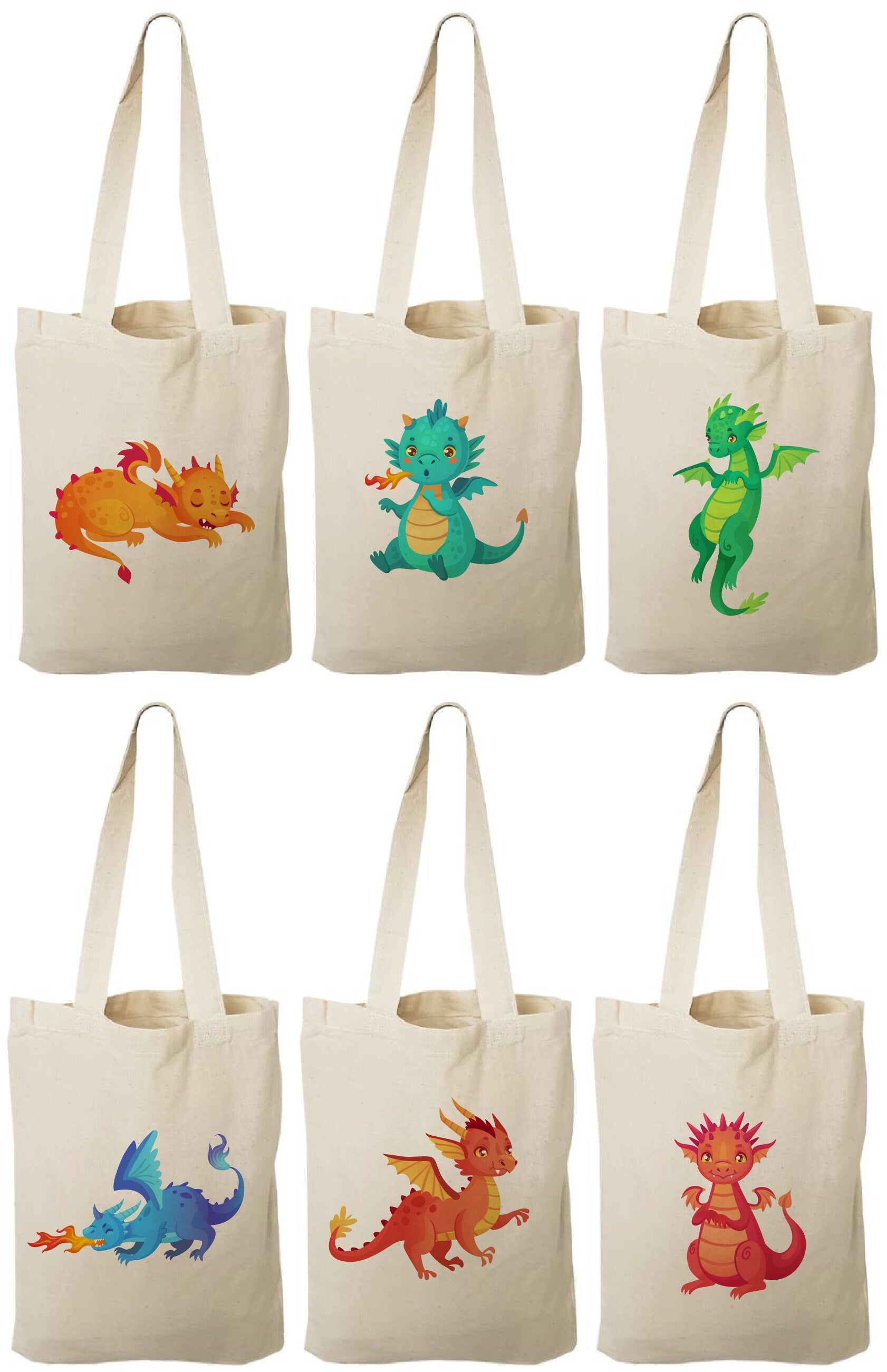 Dragon Party Favor Bags - Set of Six Bags