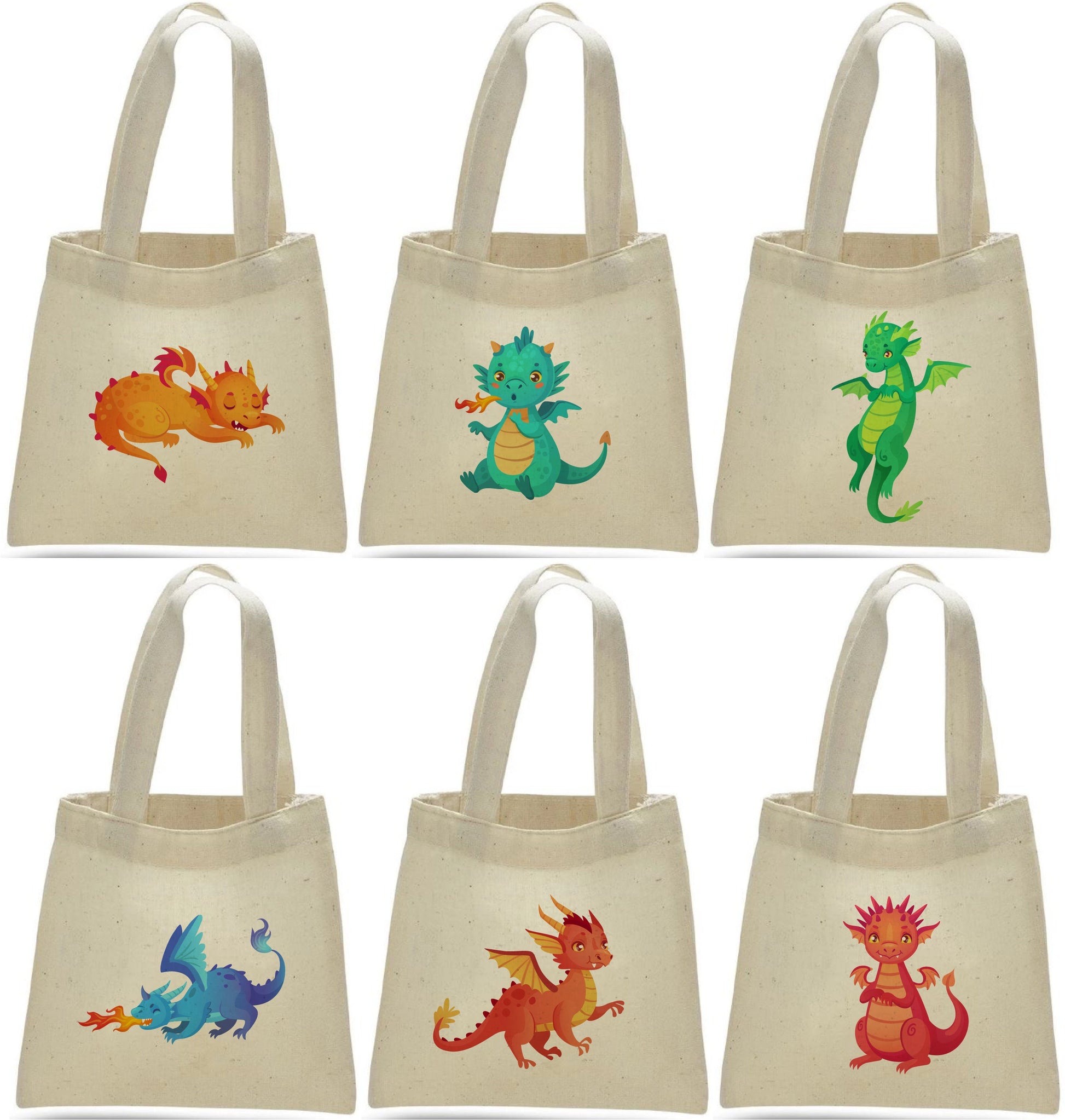 Dragon Party Favor Bags - Set of Six Bags
