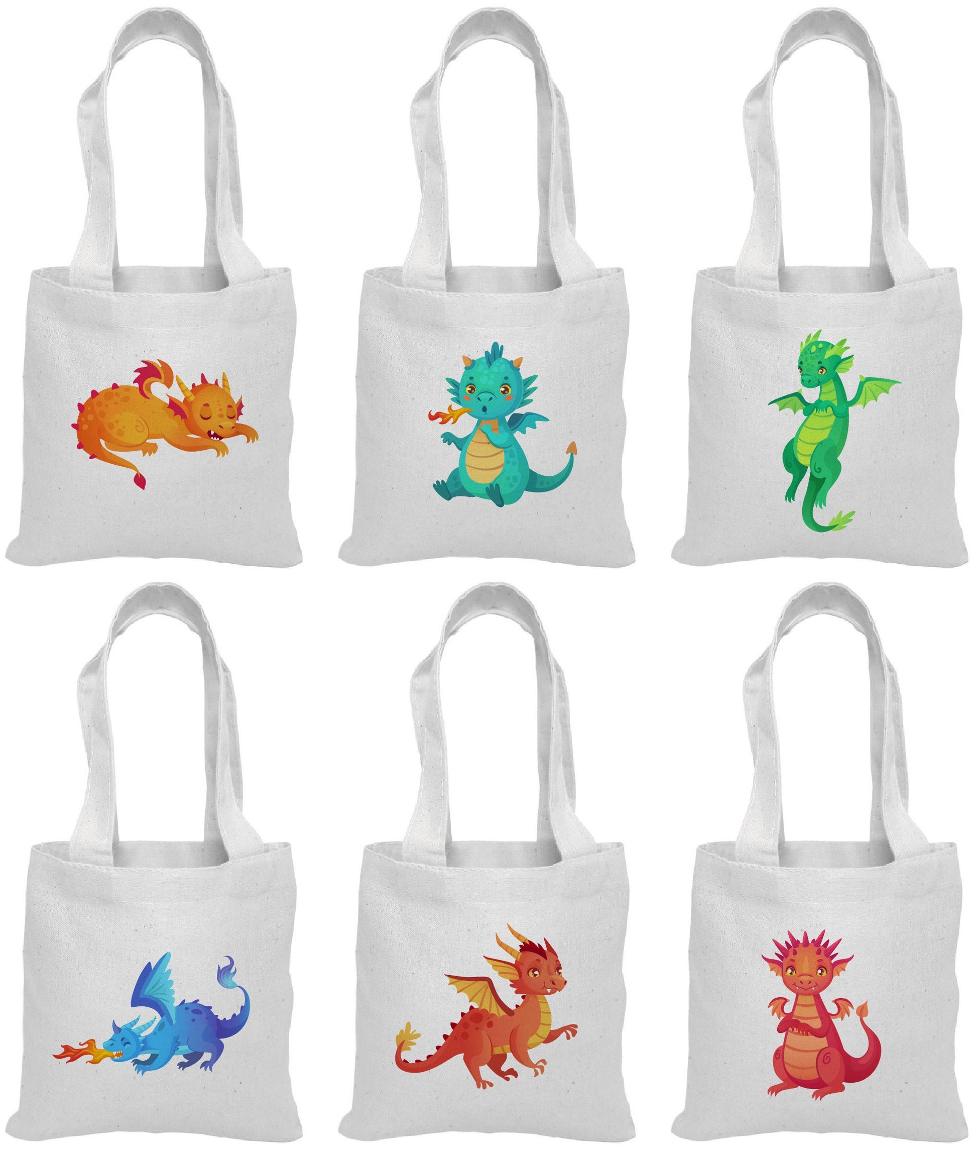 Dragon Party Favor Bags - Set of Six Bags