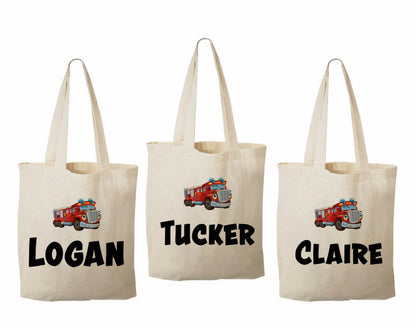 Custom Fire Truck Party Favor Bags - Set of Three Bags
