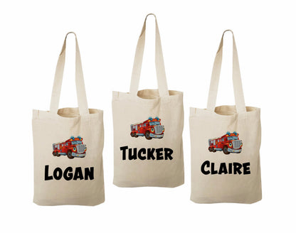 Custom Fire Truck Party Favor Bags - Set of Three Bags