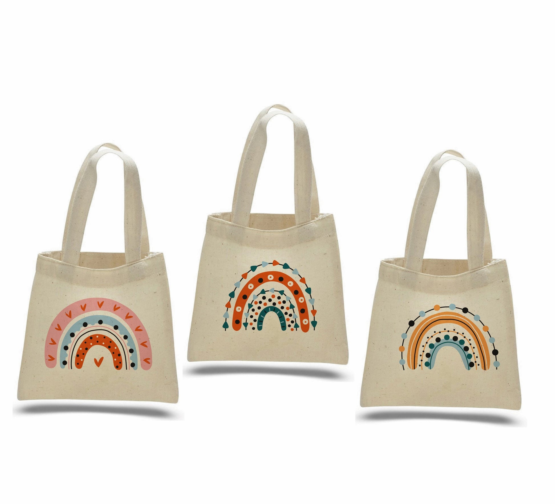 Boho Rainbow Party Favor Bags - Set of Three Bags
