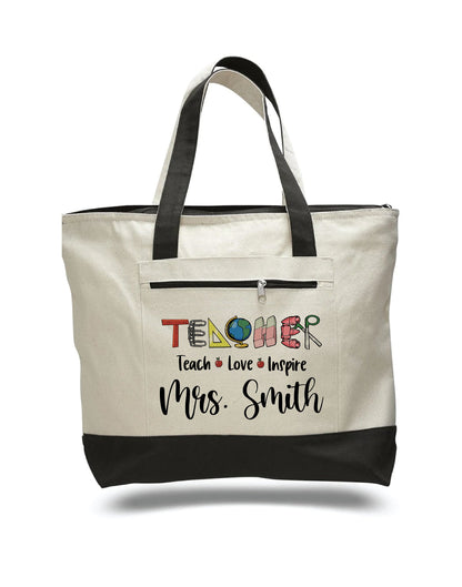 Custom Teacher Tote Bag - Personalized Teacher Gift