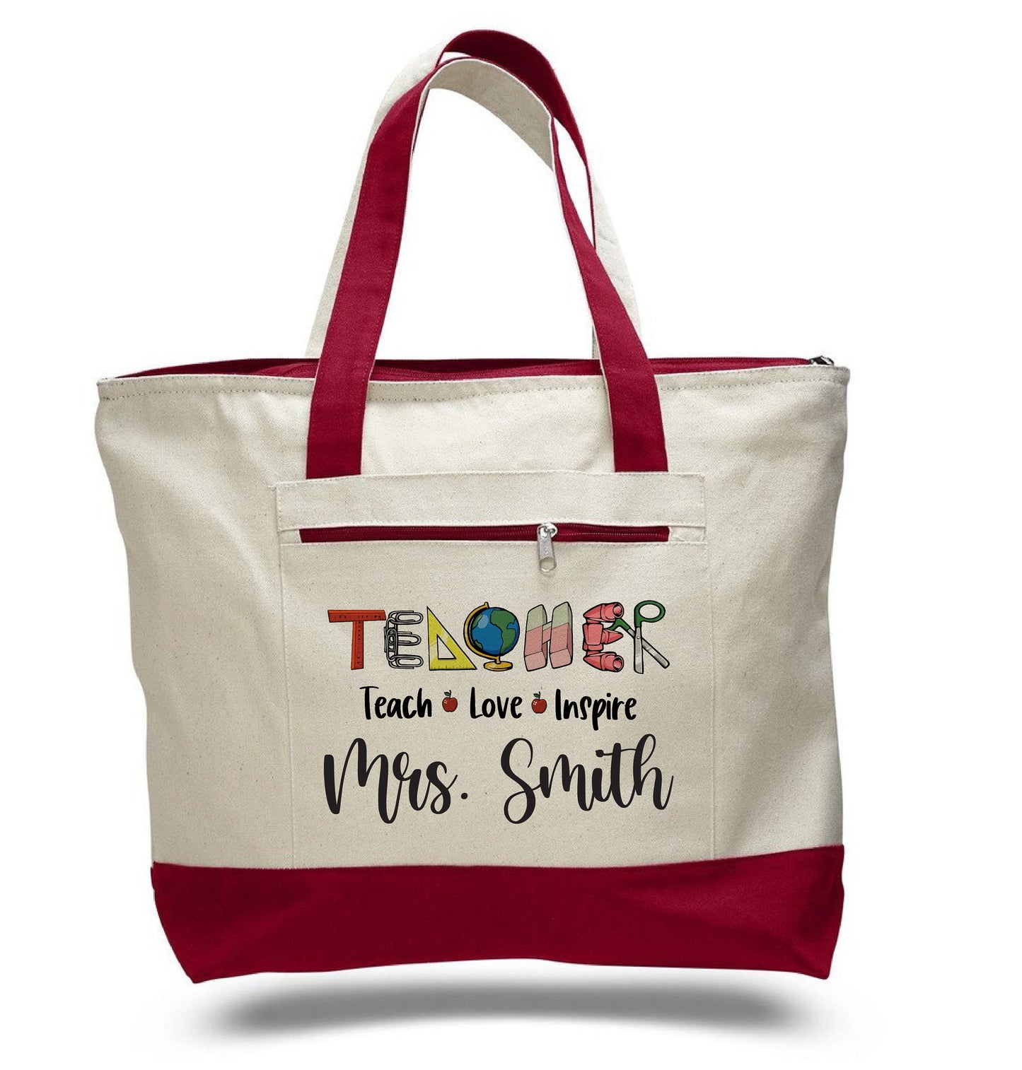 Custom Teacher Tote Bag - Personalized Teacher Gift