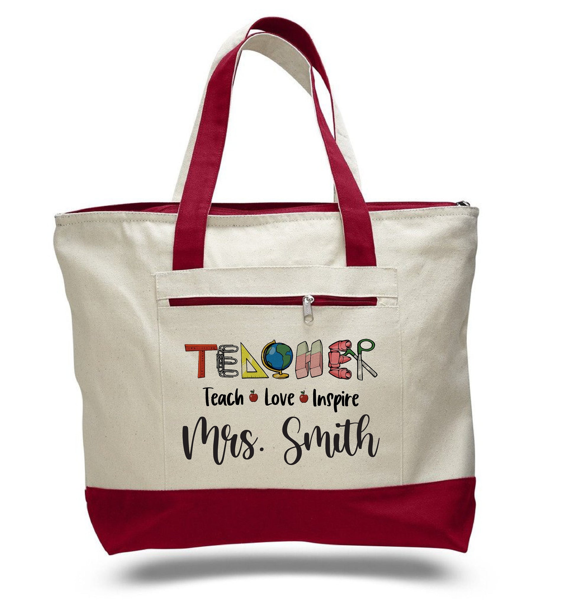 Custom Teacher Tote Bag - Personalized Teacher Gift