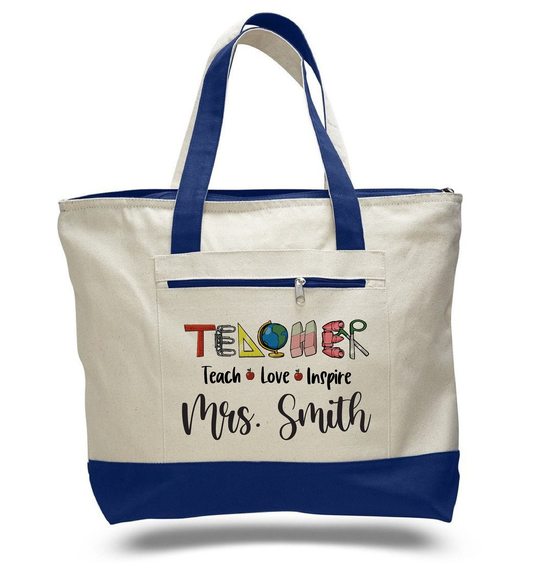 Custom Teacher Tote Bag - Personalized Teacher Gift