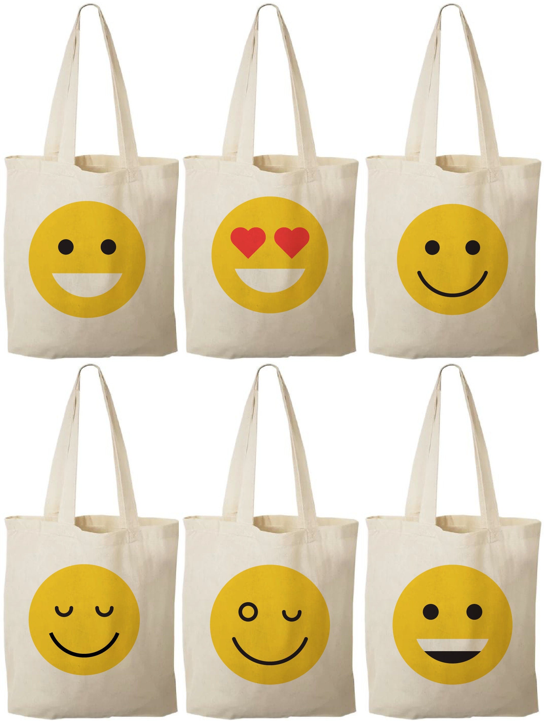 Emoji Party Favor Bags - Set of Six Bags