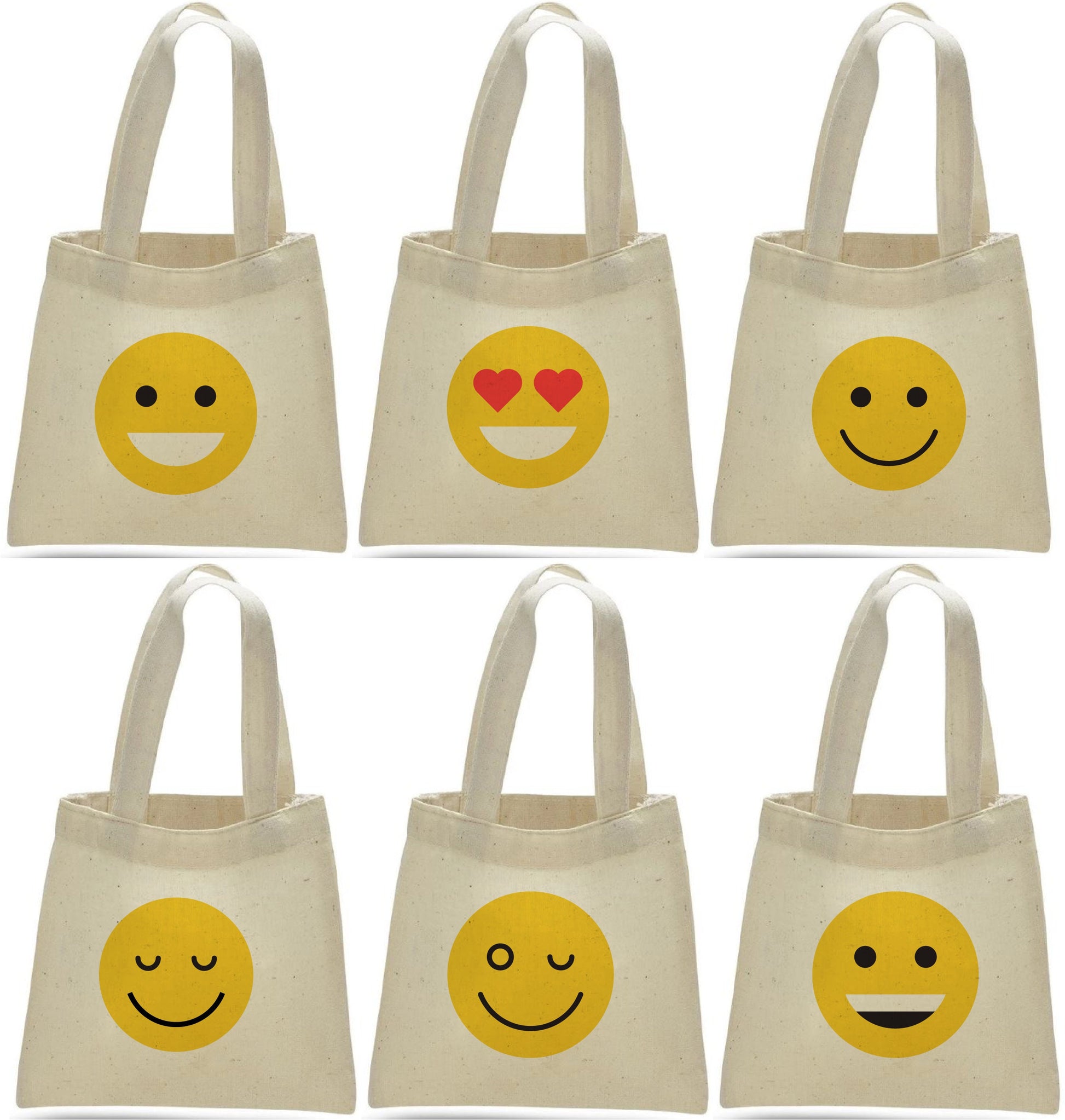 Emoji Party Favor Bags - Set of Six Bags