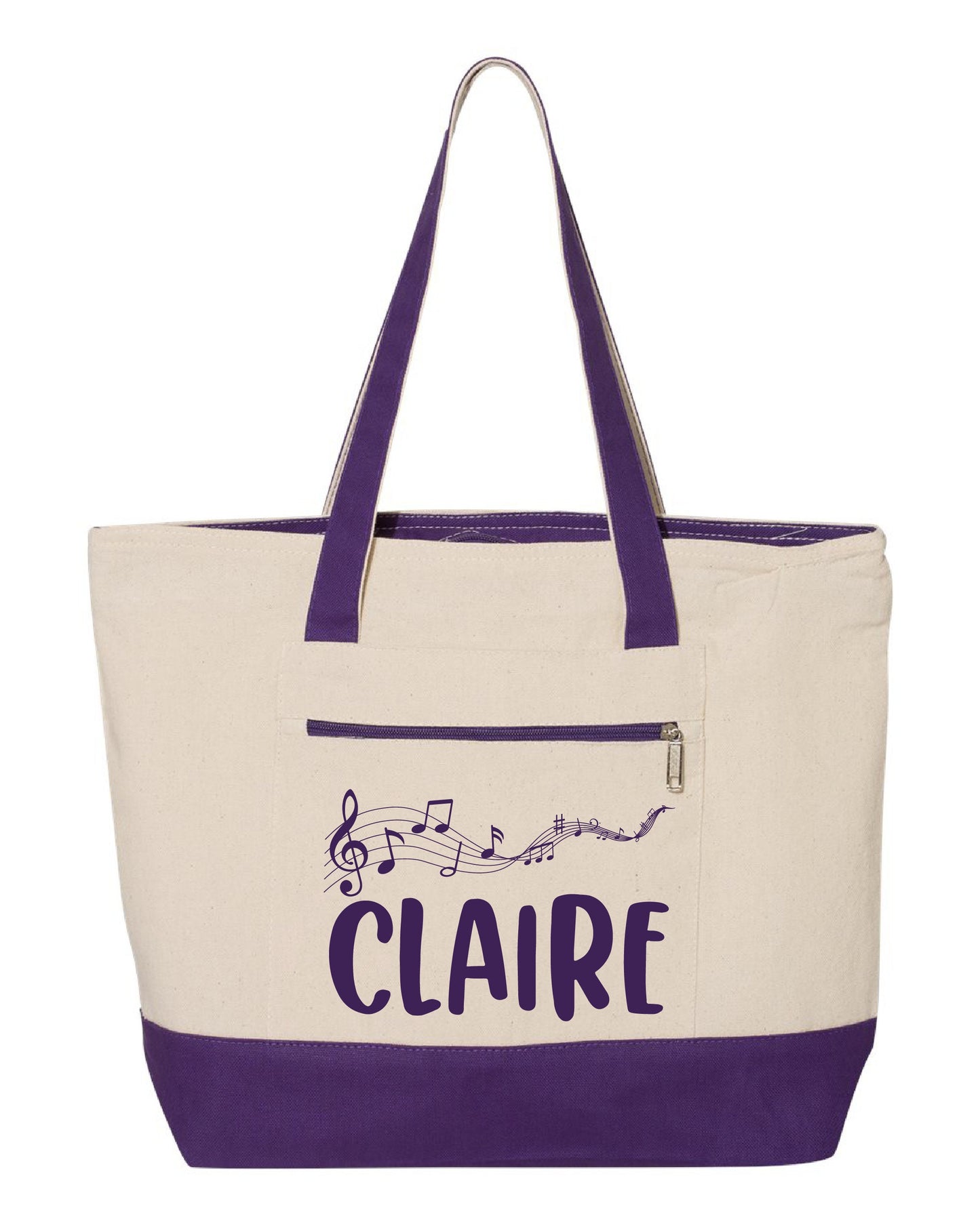 Gift for Musicians and Music Teachers - Custom Music Tote Bag