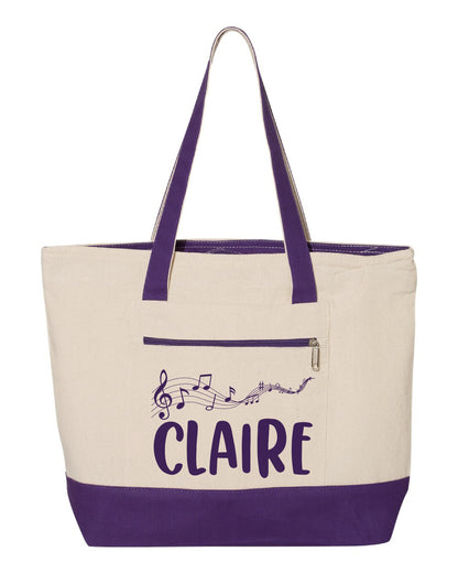 Gift for Musicians and Music Teachers - Custom Music Tote Bag