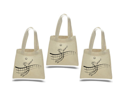 Volleyball Party Favor Bags, Set of 3, Cotton Treat Bags