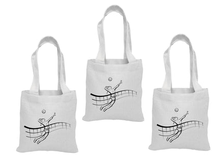 Volleyball Party Favor Bags, Set of 3, Cotton Treat Bags