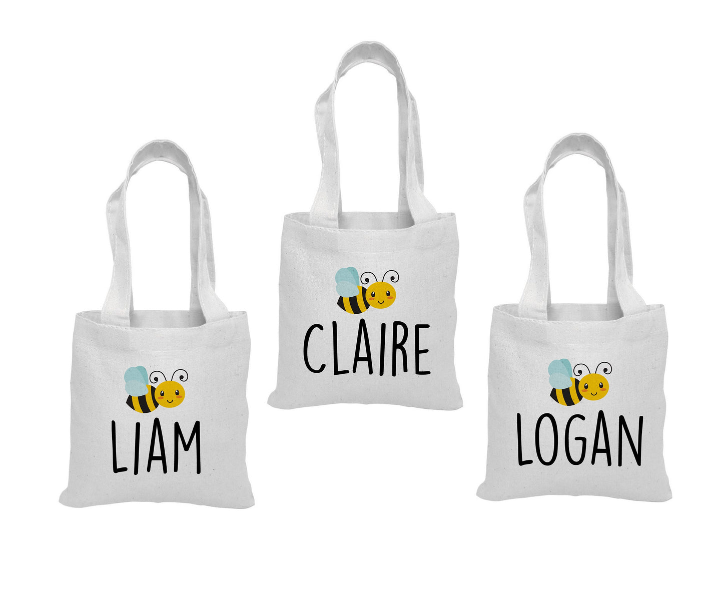 Personalized Bee Party Favor Bags – Custom Canvas Gift Bags