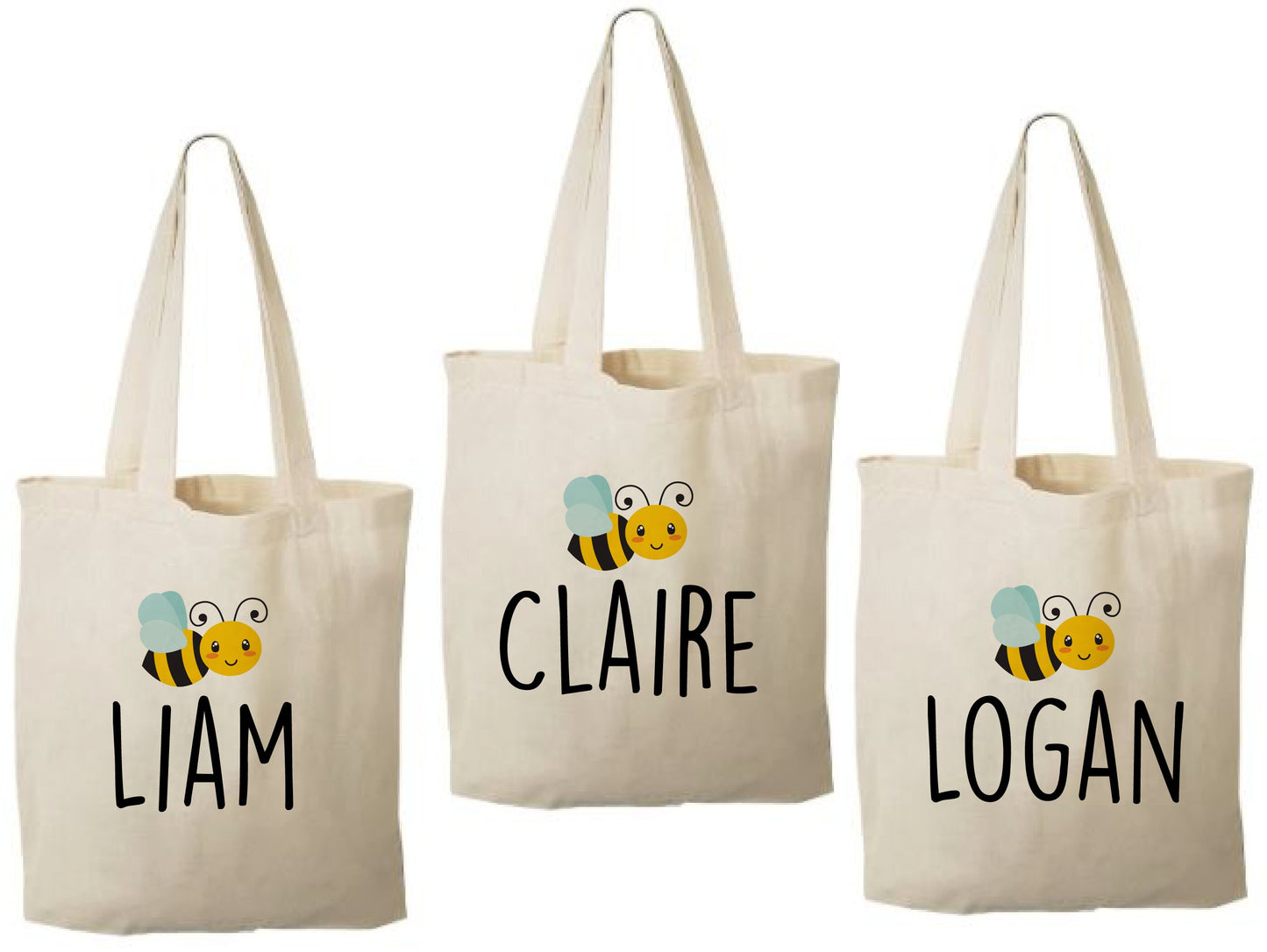 Personalized Bee Party Favor Bags – Custom Canvas Gift Bags