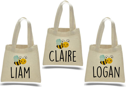 Personalized Bee Party Favor Bags – Custom Canvas Gift Bags