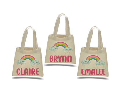 Custom Rainbow Party Favor Bags - Perfect for Rainbow Themed Parties and Events! - Personalized with Party Guest Names and Adorable Rainbows