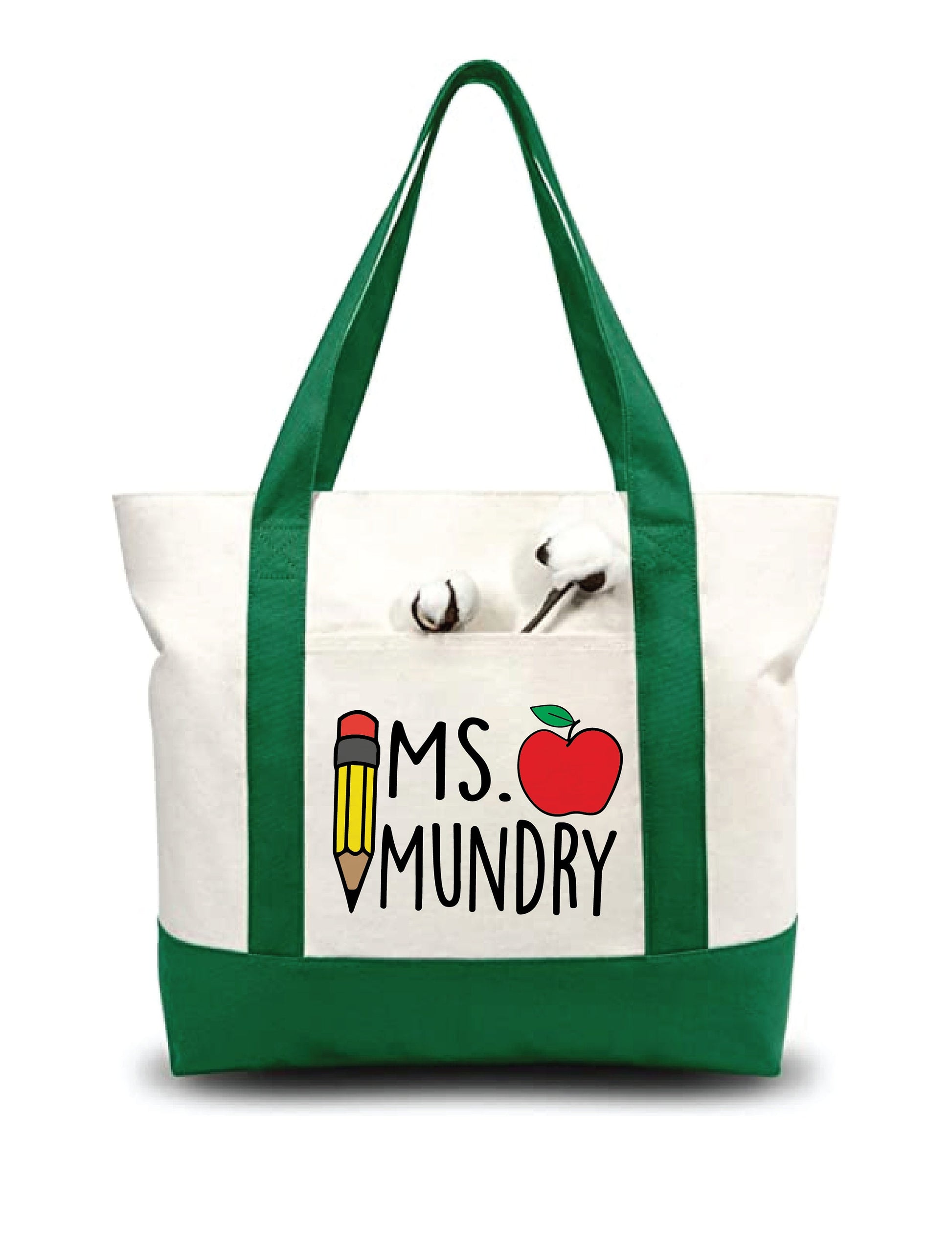 Personalized Teacher Tote Bag with Teacher’s Name - Variety of Colors - Teachers Gift