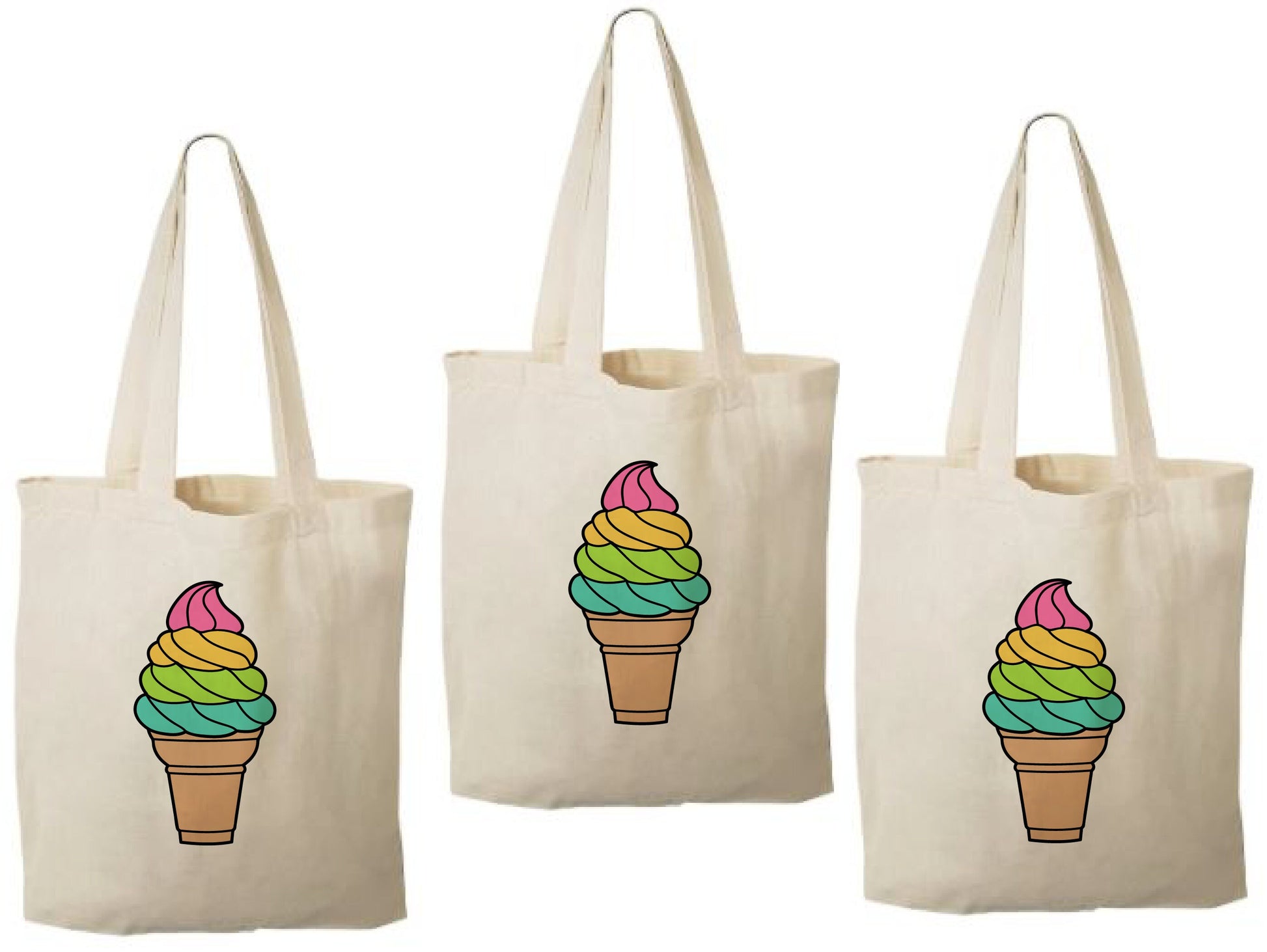 Ice Cream Party Favor Bags - Set of Three Bags