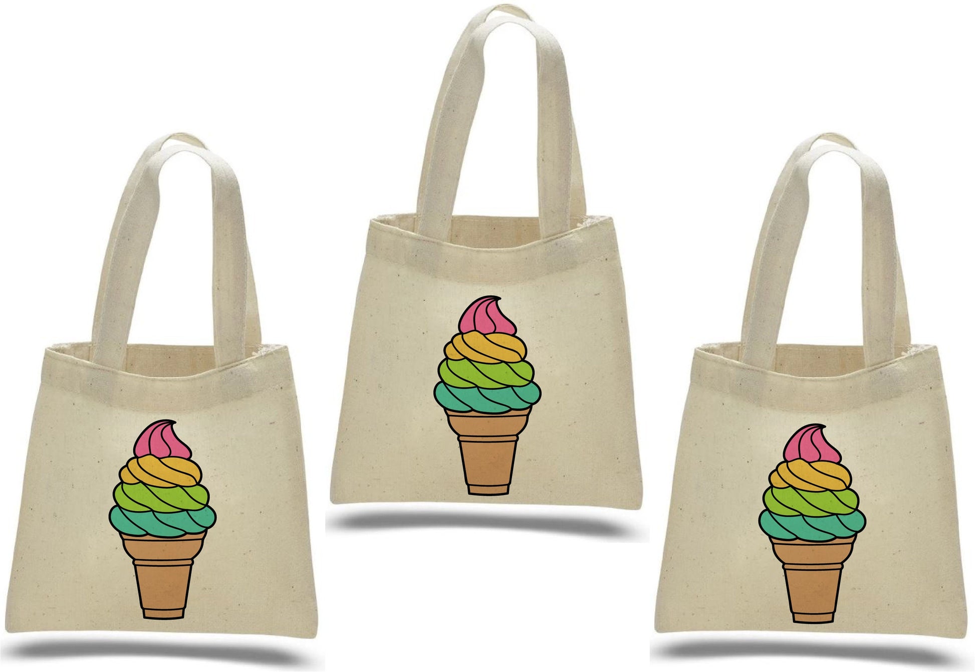 Ice Cream Party Favor Bags - Set of Three Bags