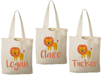 Personalized Lion Party Favor Bags - Set of Three Bags