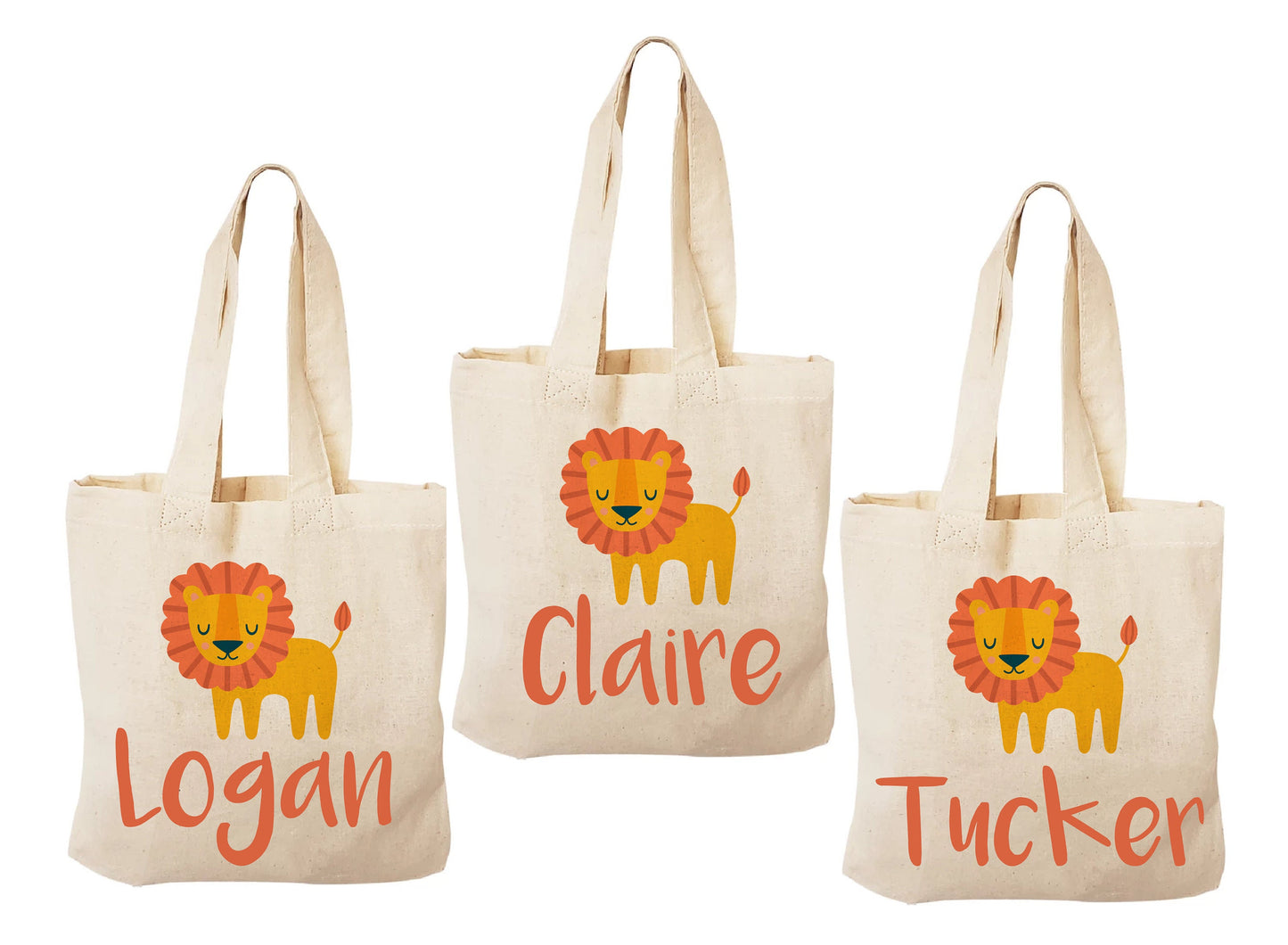 Personalized Lion Party Favor Bags - Set of Three Bags