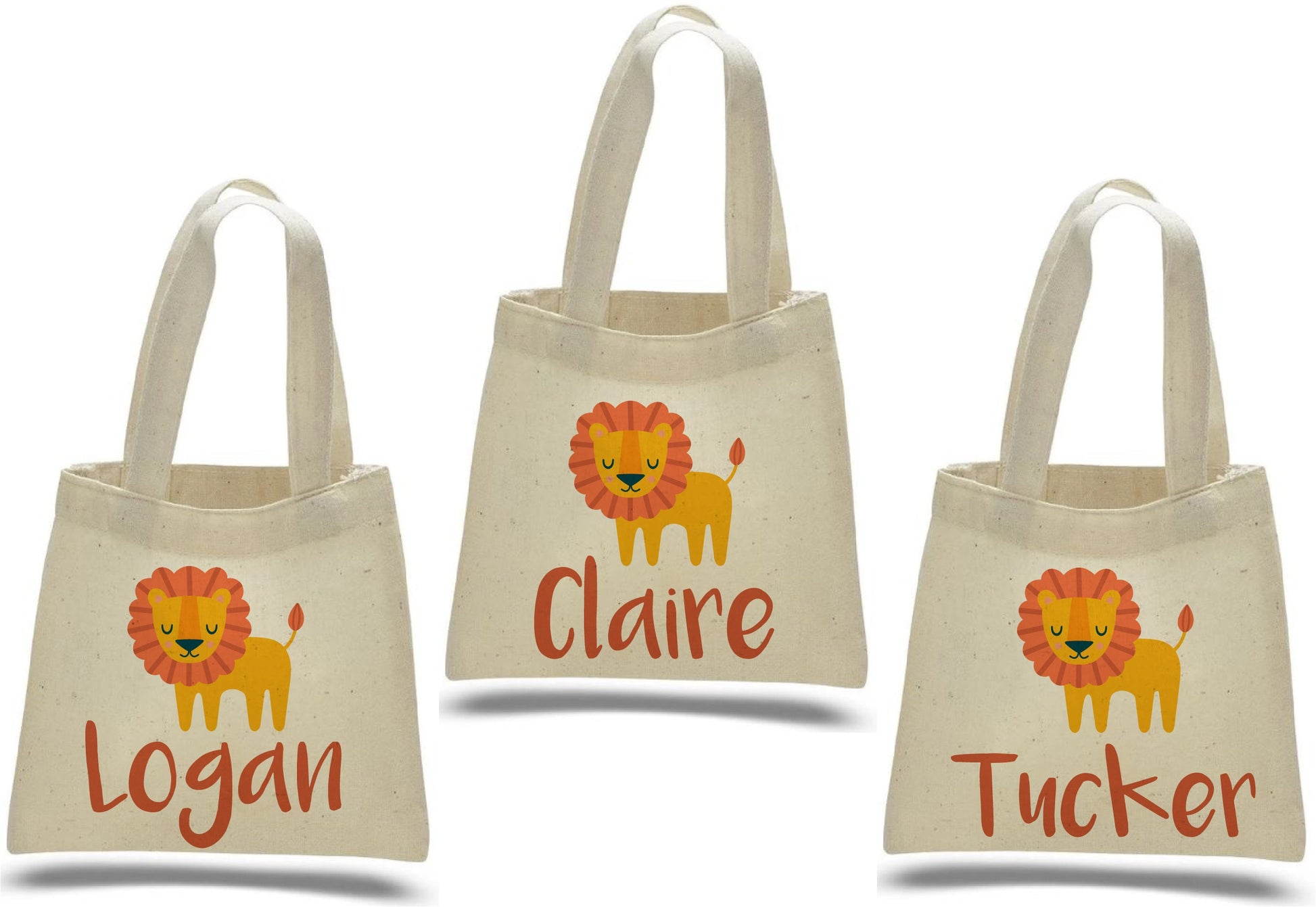 Personalized Lion Party Favor Bags - Set of Three Bags