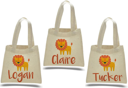 Personalized Lion Party Favor Bags - Set of Three Bags