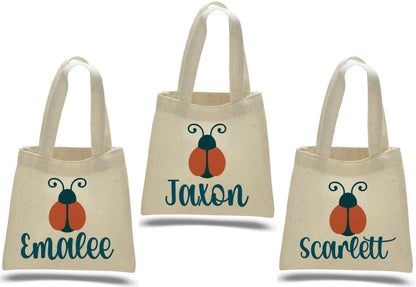 Personalized Ladybug Party Favor Bags - Set of Three Bags