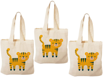 Tiger Party Favor Bags - Perfect for Tiger or Safari Themed Parties & Events - Set of Three Bags