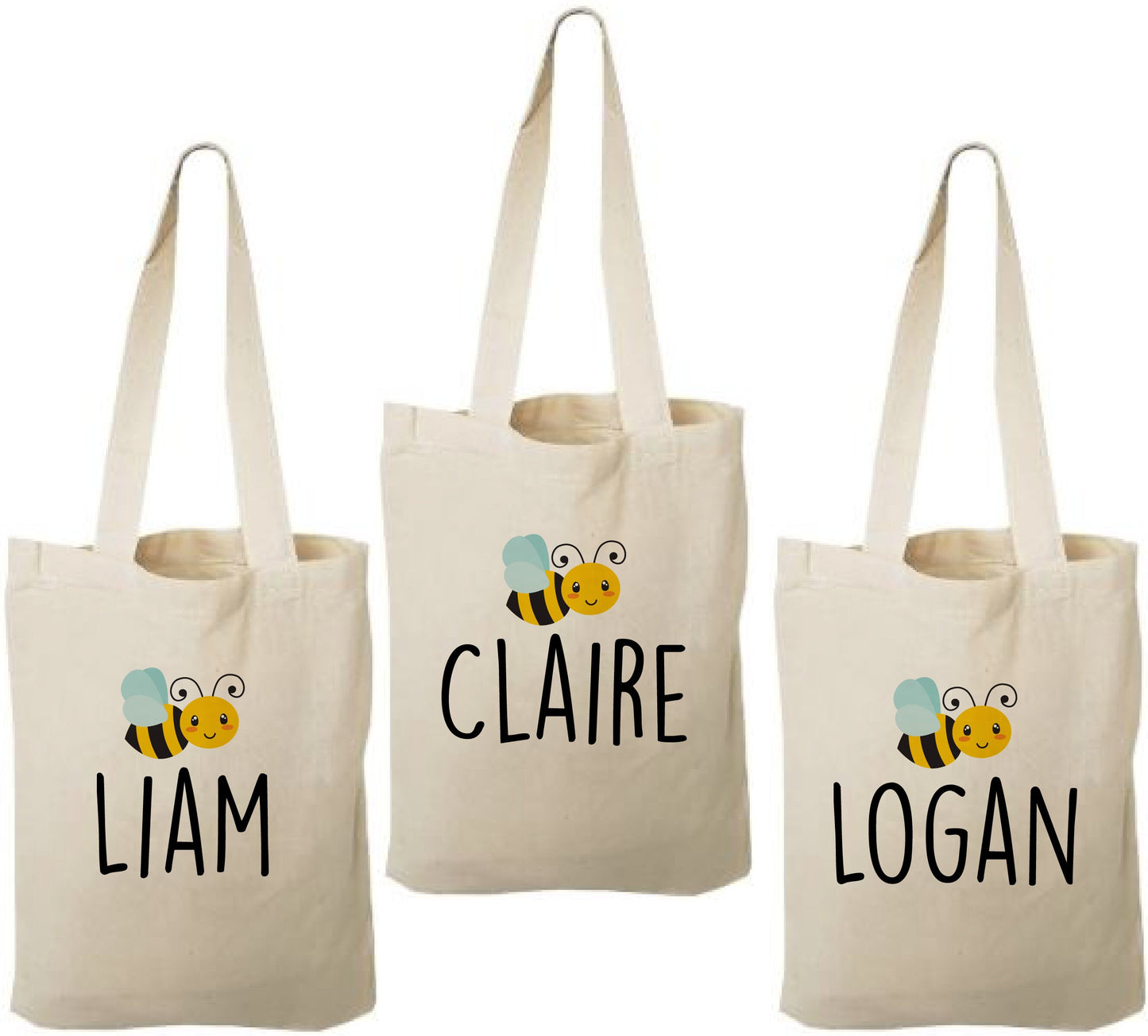 Personalized Bee Party Favor Bags – Custom Canvas Gift Bags