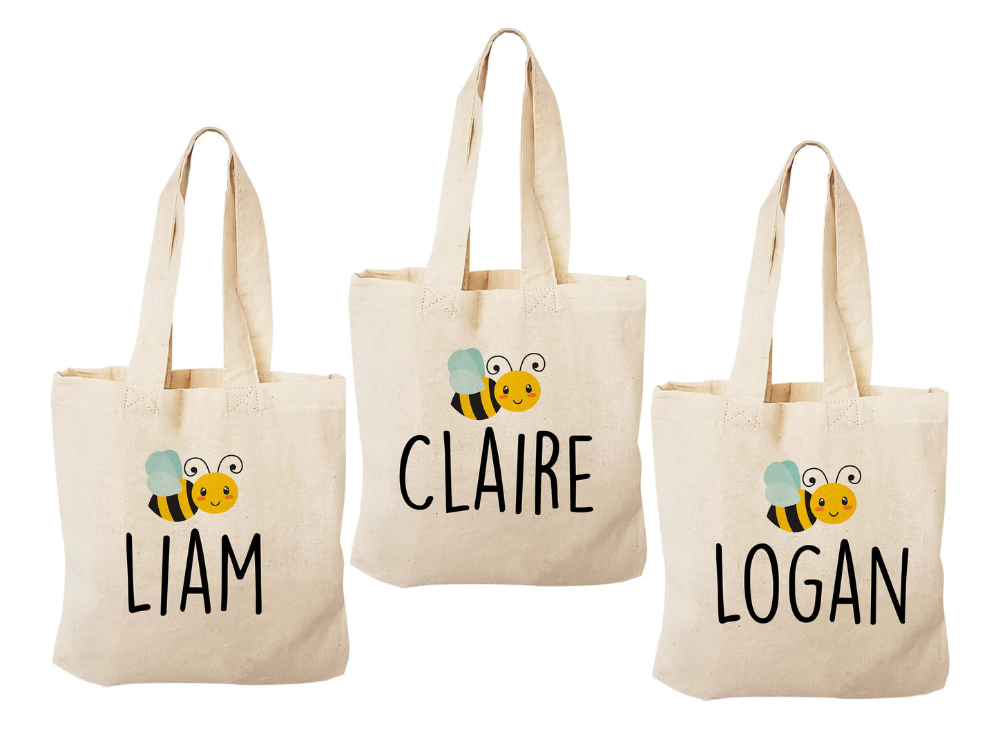 Personalized Bee Party Favor Bags – Custom Canvas Gift Bags