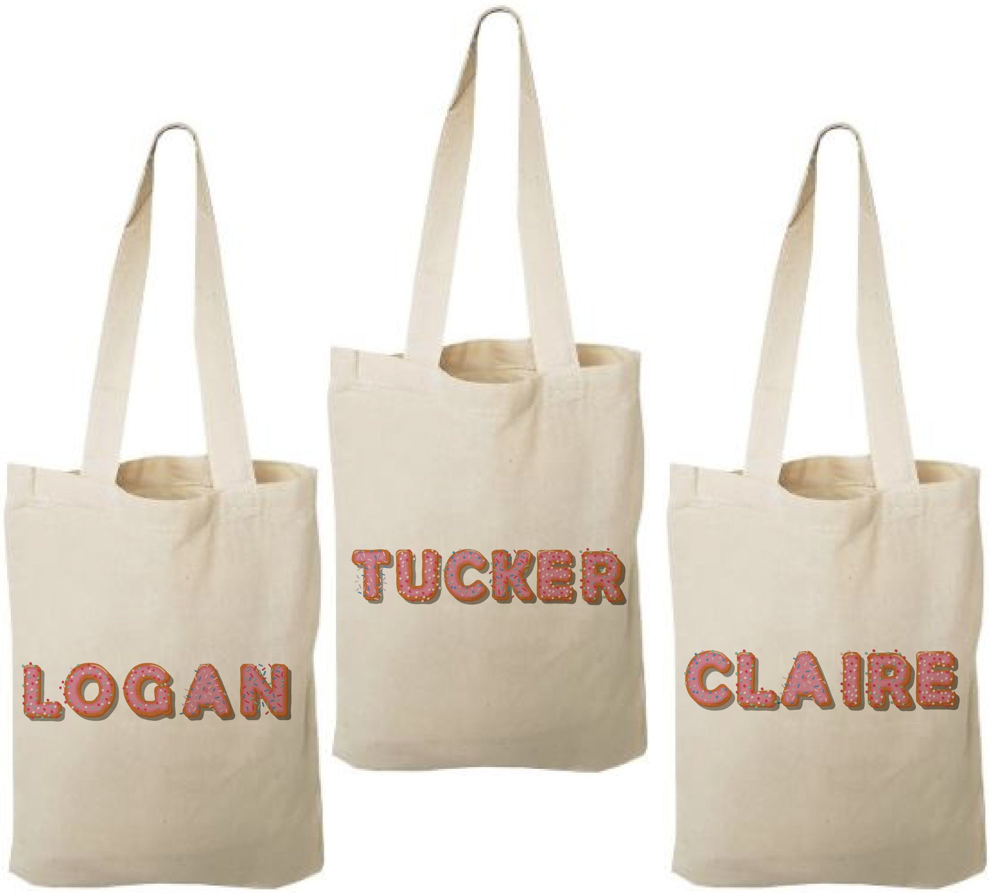 Personalized Donut Party Favor Bags - Set of Three Bags