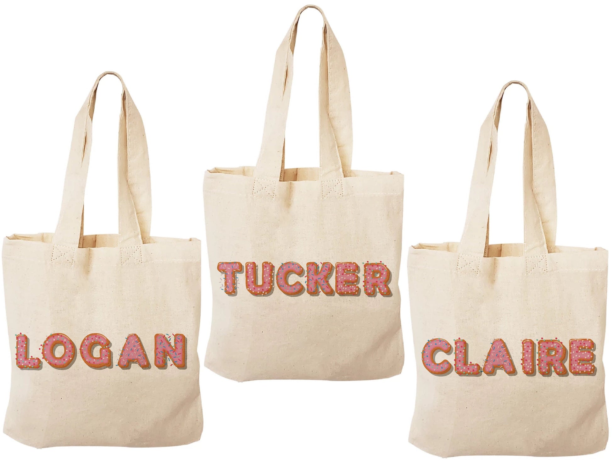 Personalized Donut Party Favor Bags - Set of Three Bags