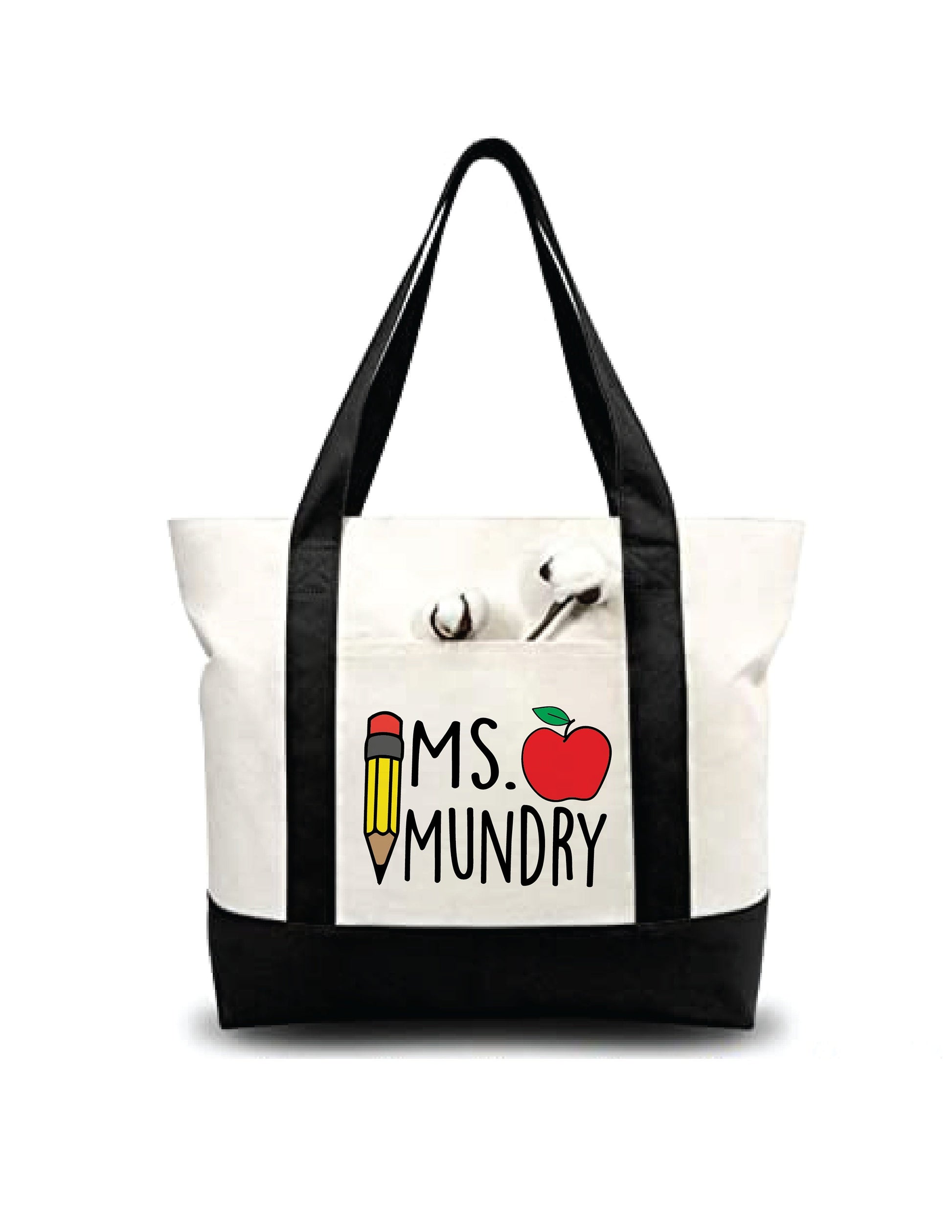 Personalized Teacher Tote Bag with Teacher’s Name - Variety of Colors - Teachers Gift