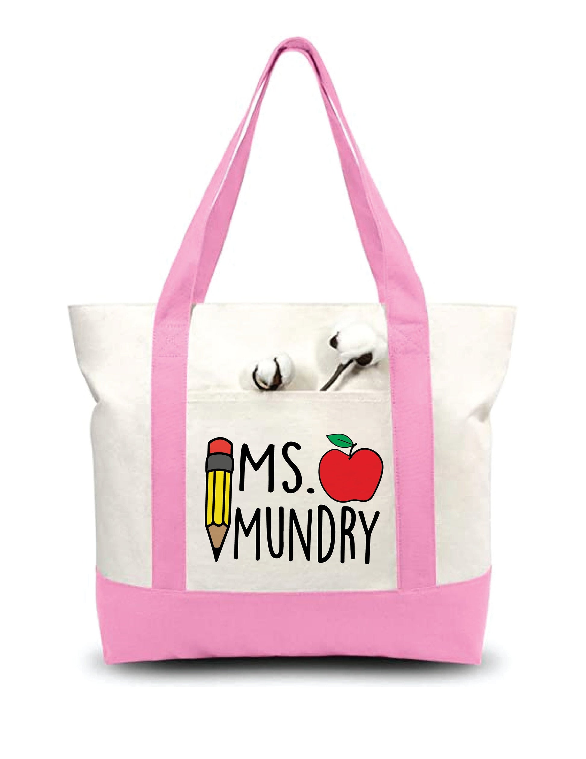 Personalized Teacher Tote Bag with Teacher’s Name - Variety of Colors - Teachers Gift
