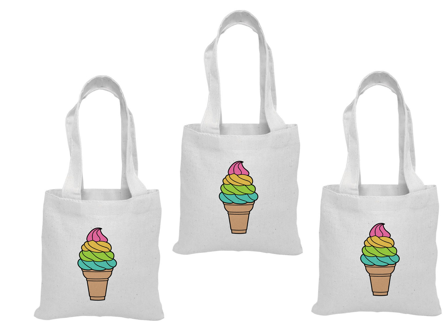 Ice Cream Party Favor Bags - Set of Three Bags