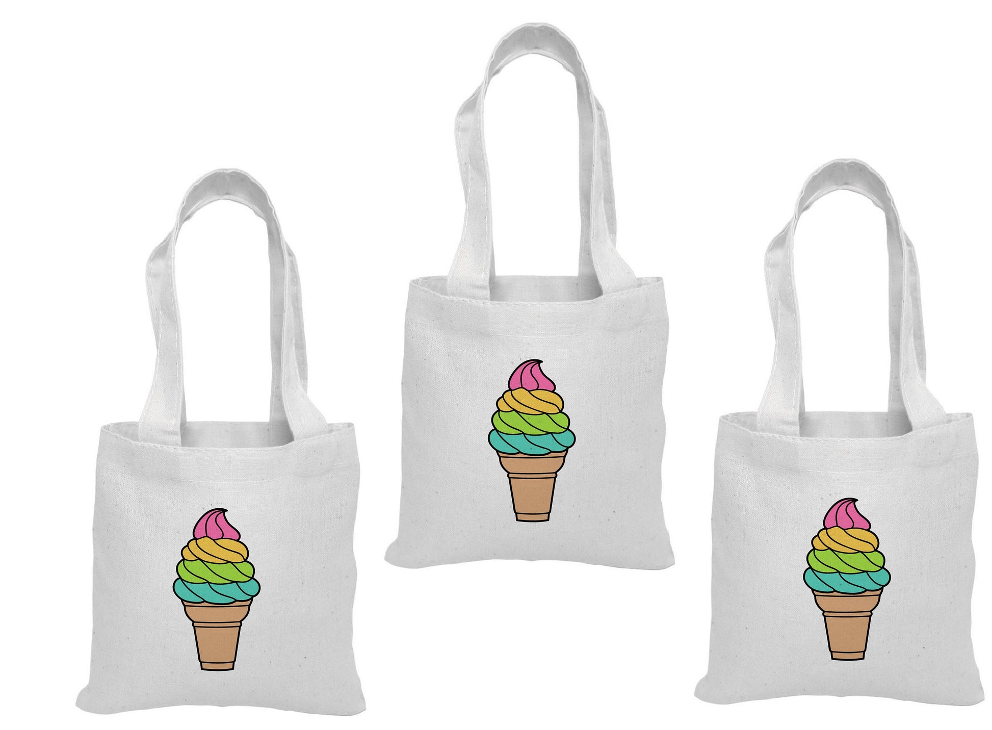Ice Cream Party Favor Bags - Set of Three Bags