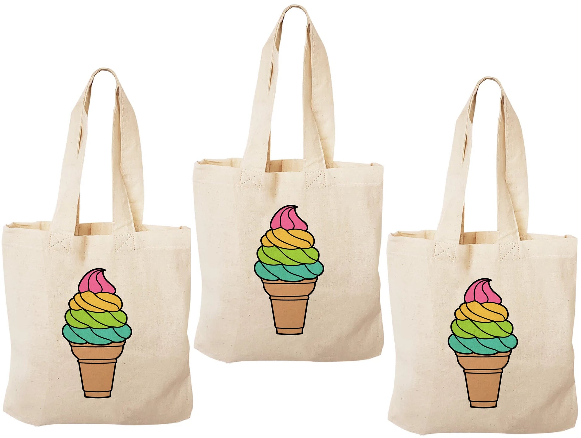 Ice Cream Party Favor Bags - Set of Three Bags