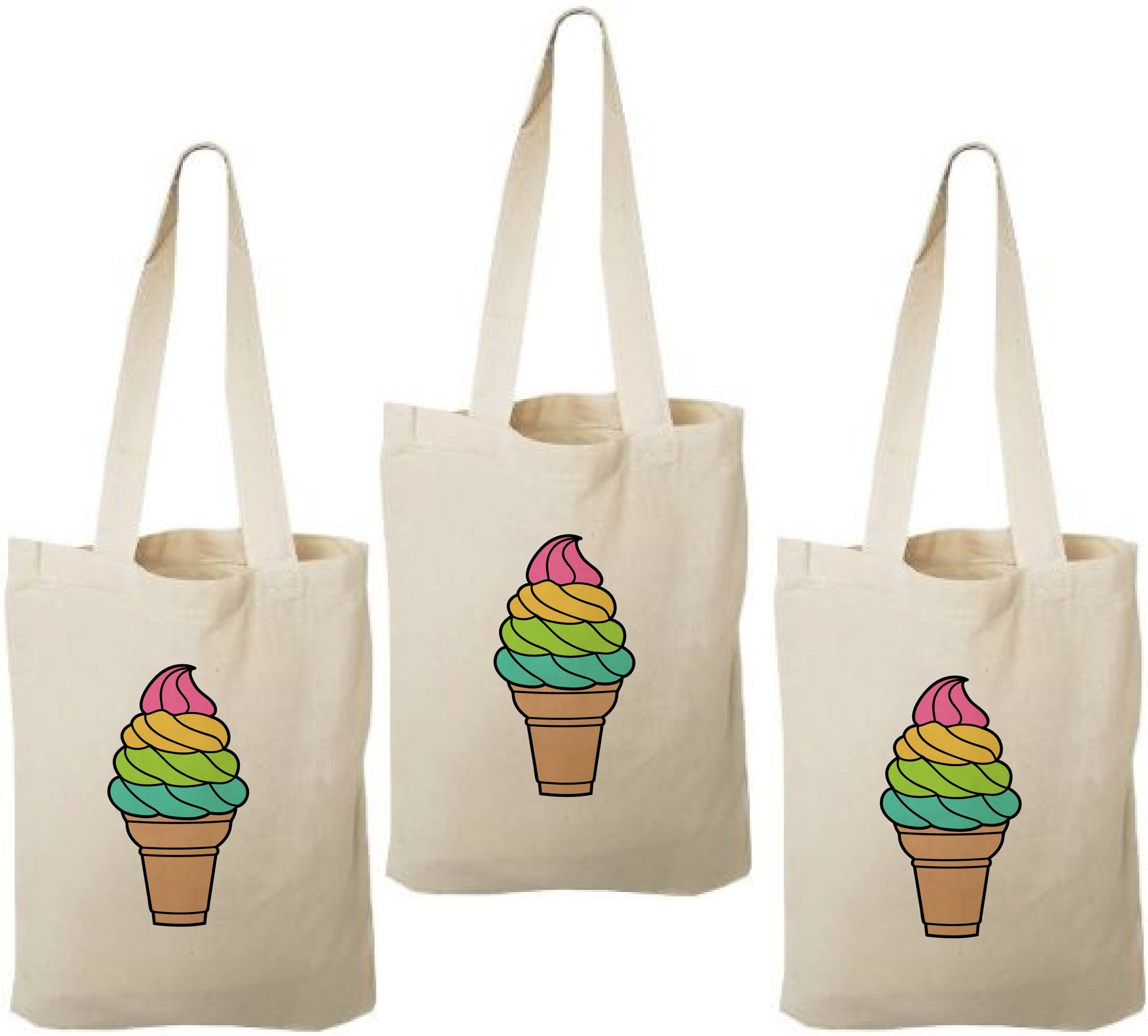 Ice Cream Party Favor Bags - Set of Three Bags