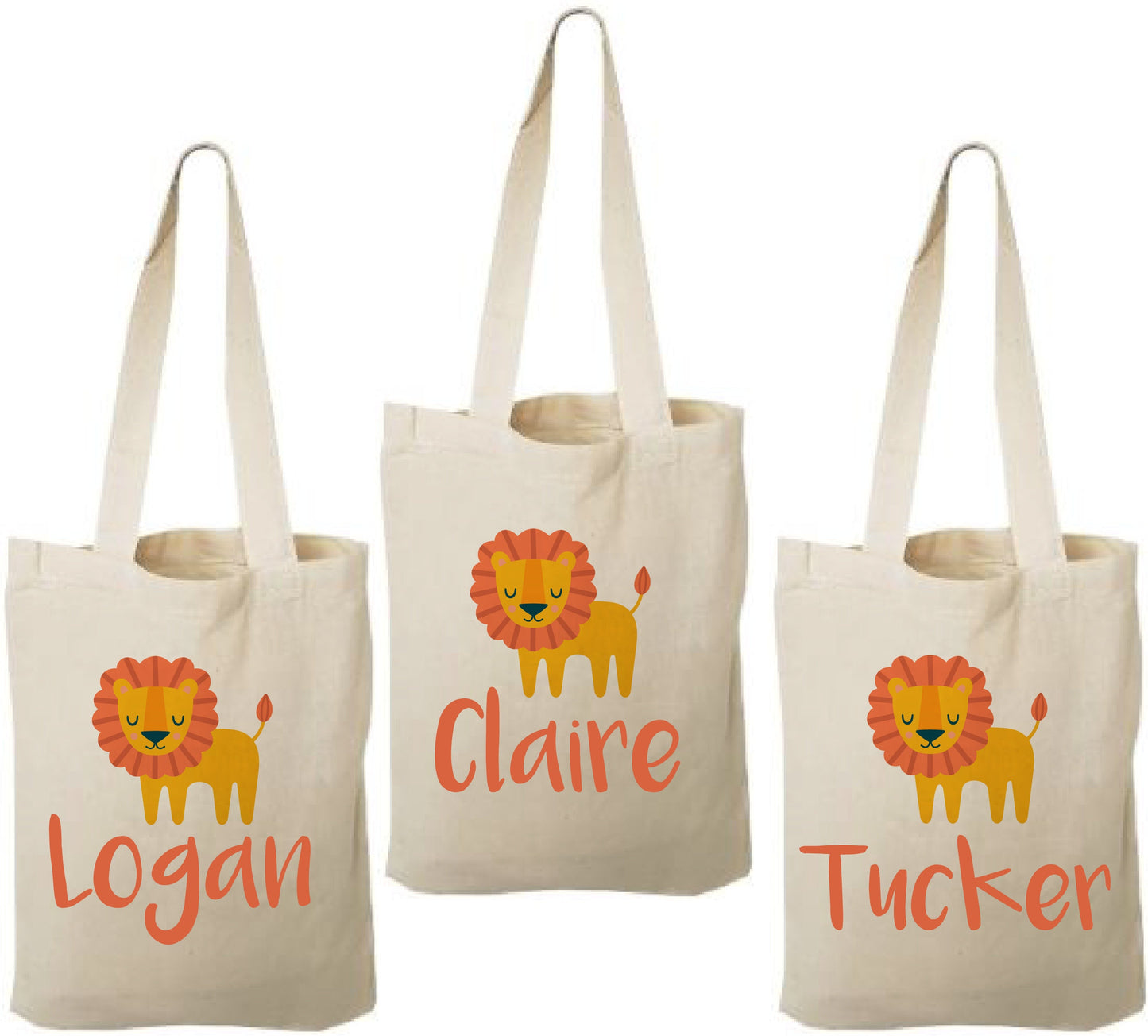 Personalized Lion Party Favor Bags - Set of Three Bags