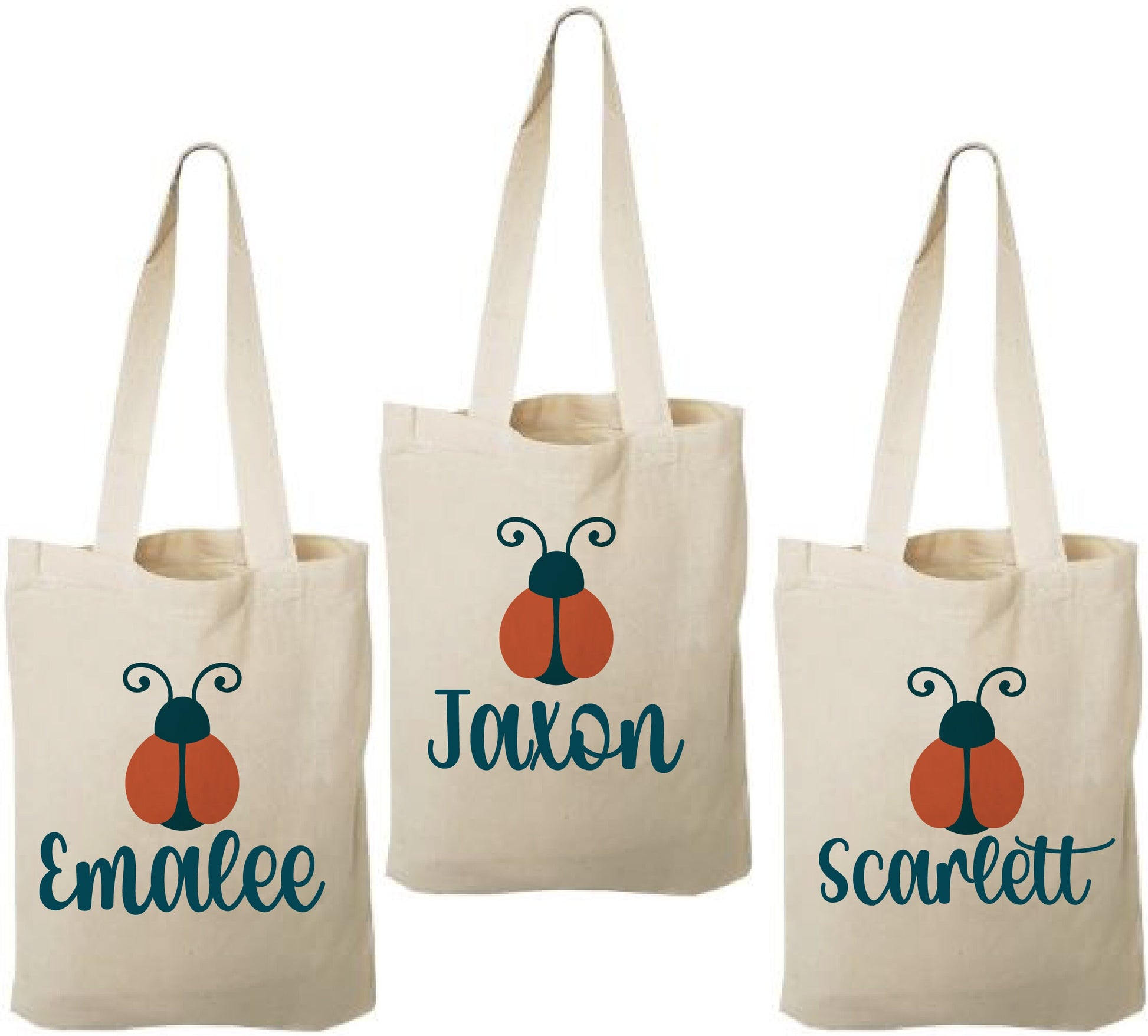 Personalized Ladybug Party Favor Bags - Set of Three Bags