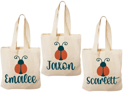 Personalized Ladybug Party Favor Bags - Set of Three Bags