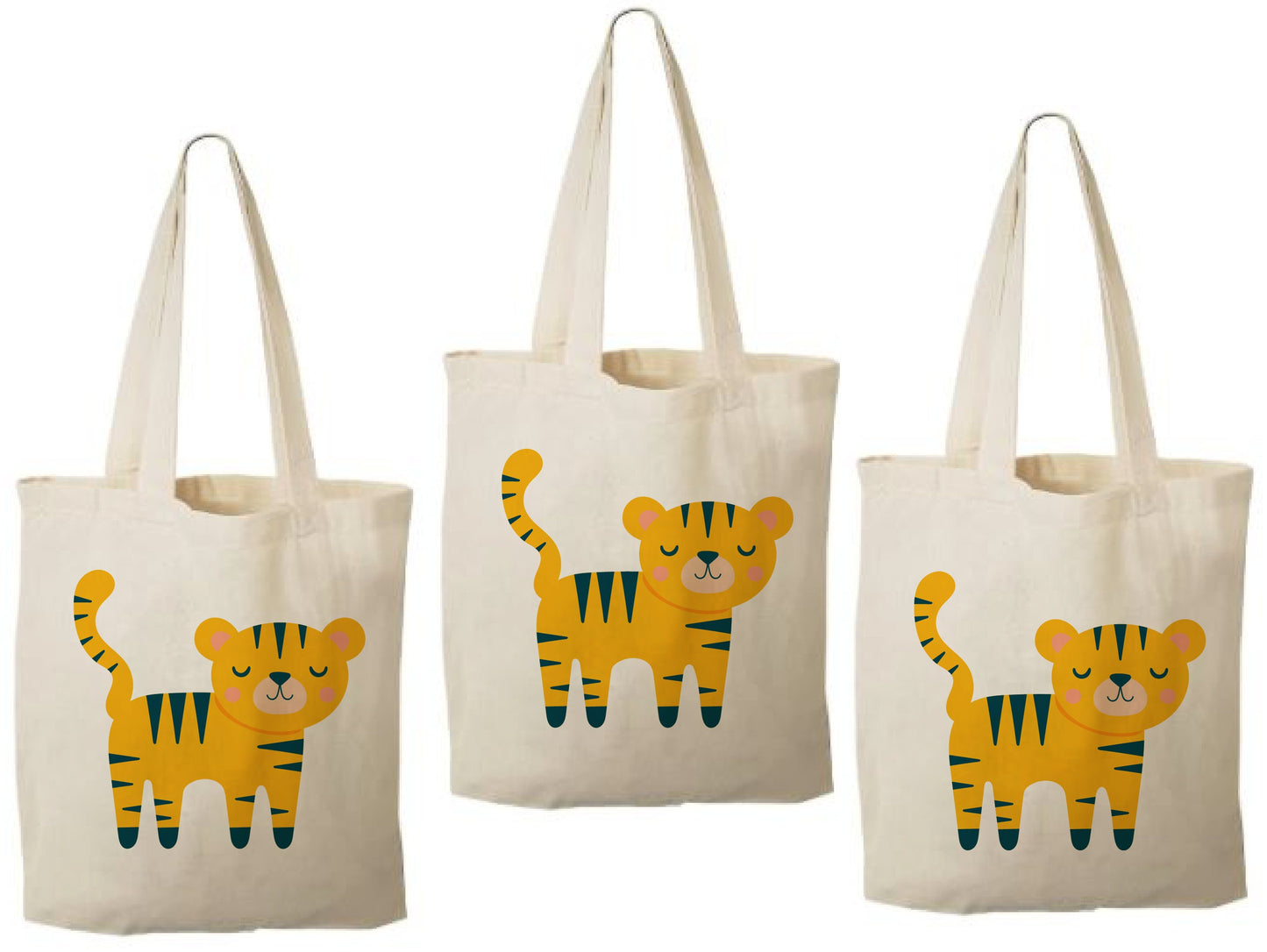 Tiger Party Favor Bags - Perfect for Tiger or Safari Themed Parties & Events - Set of Three Bags
